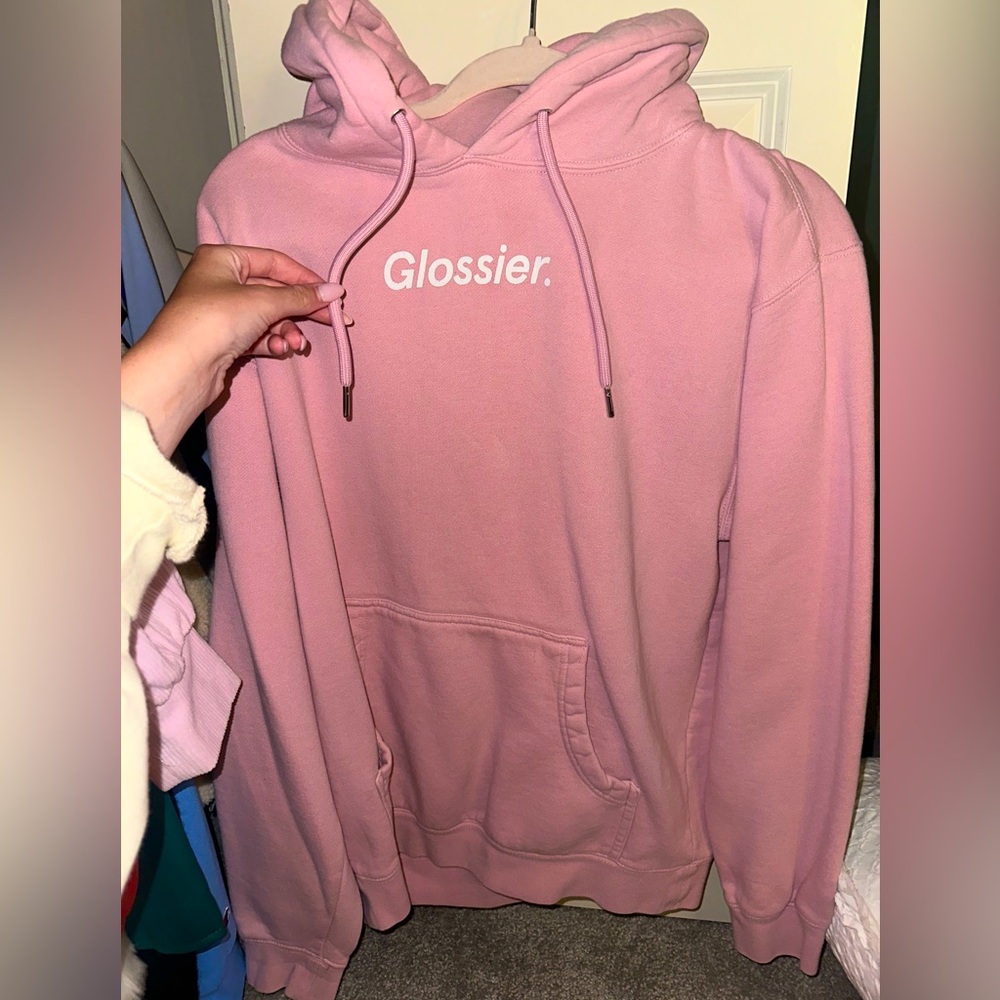 Glossier pink size small hoodie